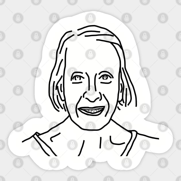 Minimal Portrait of My 85 Year Old Mother Sticker by ellenhenryart